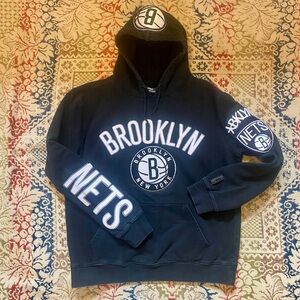 Brooklyn Nets Hoodie Pro Standard Black Size L Large NBA Basketball